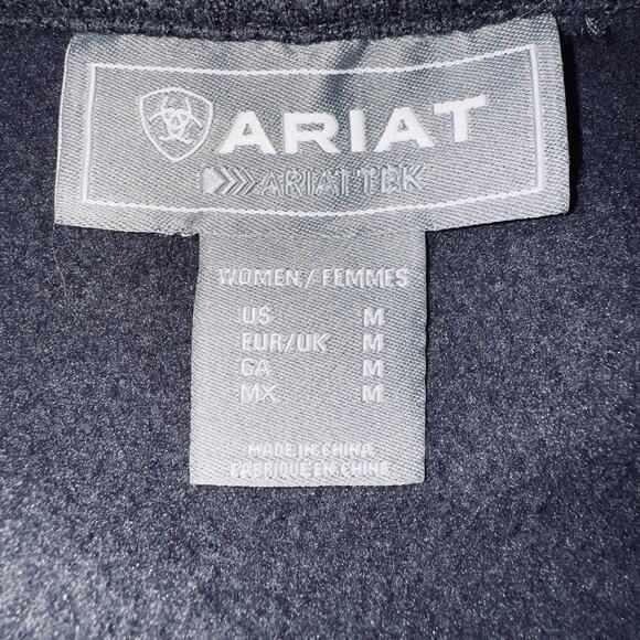 Ariat Shoulder Zip Asymmetrical Women Medium Blue Long Sleeve Preppy Equestrian - Picture 7 of 10